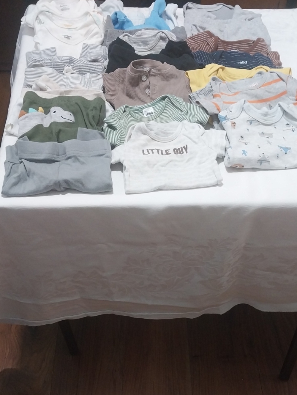 Carter's Mixed Short Sleeve Baby Tees in White, Gray, Green, Blue, Yellow